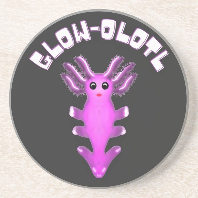 Luminous Galaxy Axolotl Digital Art  Coaster (Front)