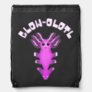 Luminous Galaxy Axolotl Digital Art Drawstring Bag