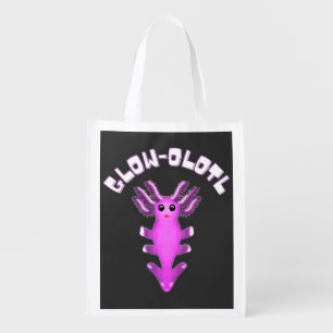 Luminous Galaxy Axolotl Digital Art Grocery Bag