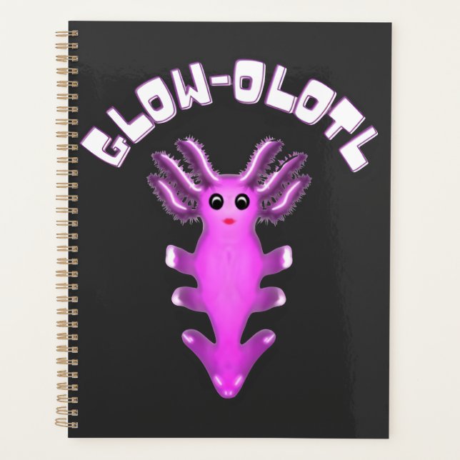 Luminous Galaxy Axolotl Digital Art Planner (Front)