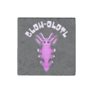 Luminous Galaxy Axolotl Digital Art Stone Magnet