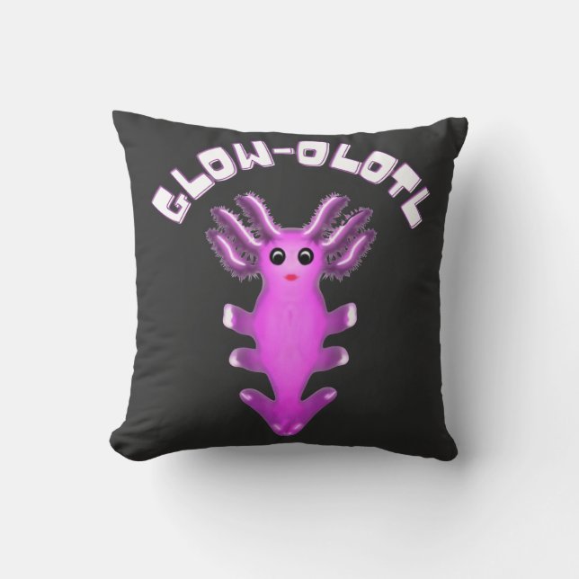 Luminous Galaxy Axolotl Digital Art  Throw Pillow (Front)
