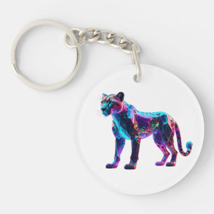 Luminous Glass Cheetah– Unique Luxury Home  Keychain