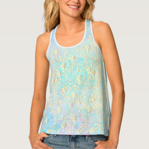 Luminous Gold Floral on Pastels Women's Tank Top