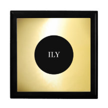 Luminous Gold ILY Wooden Jewelry Keepsake Box