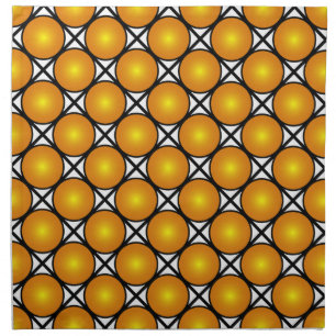 Luminous Golden Dots Black White Lattice Pattern Cloth Napkin
