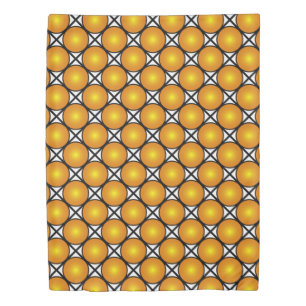 Luminous Golden Dots Black White Lattice Pattern Duvet Cover