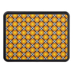 Luminous Golden Dots Black White Lattice Pattern Hitch Cover
