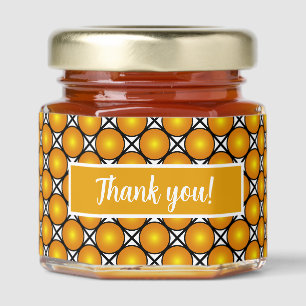 Luminous Golden Dots Black White Lattice Pattern Honey Jar Favors
