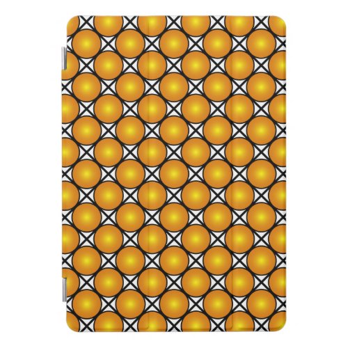 Luminous Golden Dots Black White Lattice Pattern iPad Pro Cover