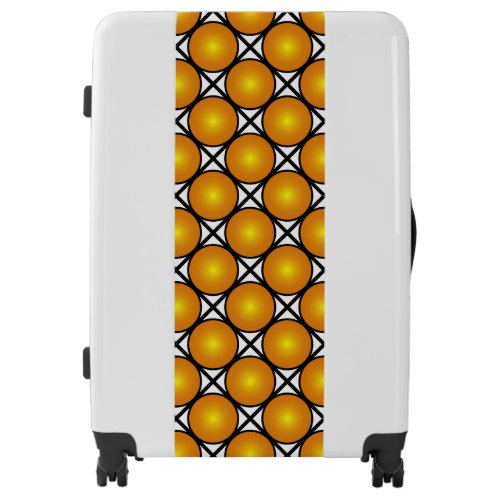 Luminous Golden Dots Black White Lattice Pattern Luggage
