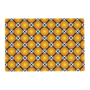 Luminous Golden Dots Black White Lattice Pattern Placemat