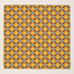 Luminous Golden Dots Black White Lattice Pattern Scarf