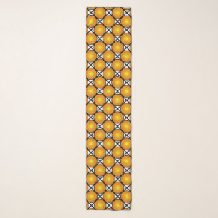 Luminous Golden Dots Black White Lattice Pattern Scarf