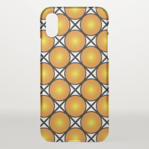 Luminous Golden Dots Black White Lattice Pattern iPhone XS Case