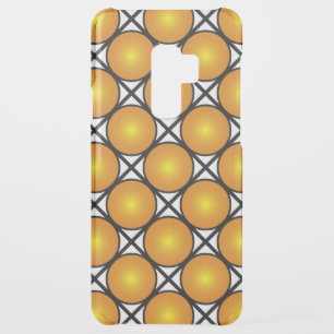 Luminous Golden Dots Black White Lattice Pattern Uncommon Samsung Galaxy S9 Plus Case