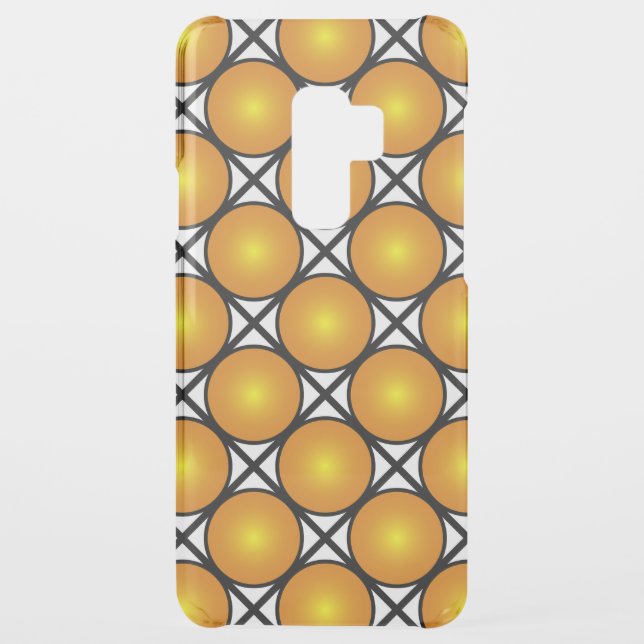 Luminous Golden Dots Black White Lattice Pattern Uncommon Samsung Galaxy Case (Back)