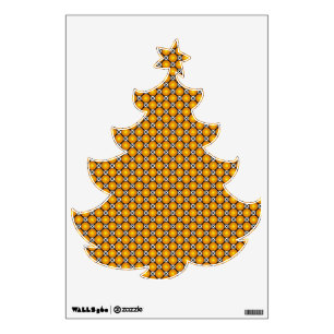 Luminous Golden Dots Black White Lattice Pattern Wall Decal