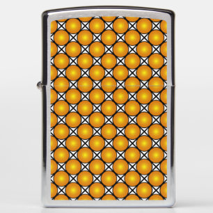 Luminous Golden Dots Black White Lattice Pattern Zippo Lighter