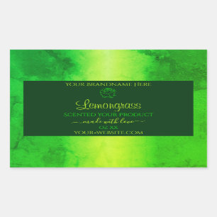 Luminous Green Marble Pattern Product Label Floral