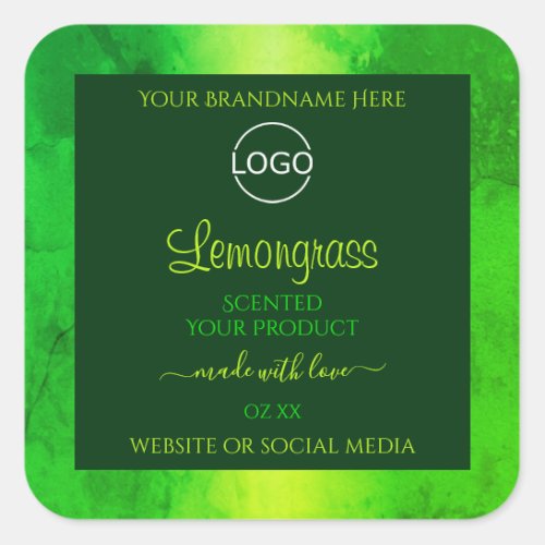 Luminous Green Marble Pattern Product Labels Logo