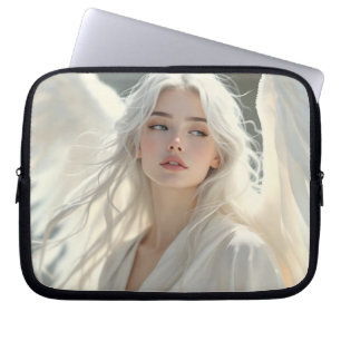 Luminous Guardian – Angel of Silver Dawn Laptop Sleeve