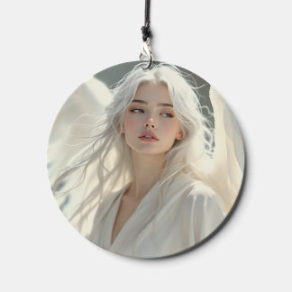 Luminous Guardian – Angel of Silver Dawn Wind Chime