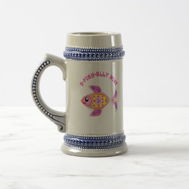 Luminous Heart Fish: Radiant  Latte Mug (Left)