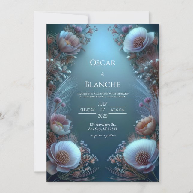Luminous Ivory Bloom Ethereal Botanical Wedding Invitation (Front)