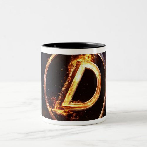 Luminous Letters Abstract Geometric Jessica Two_Tone Coffee Mug