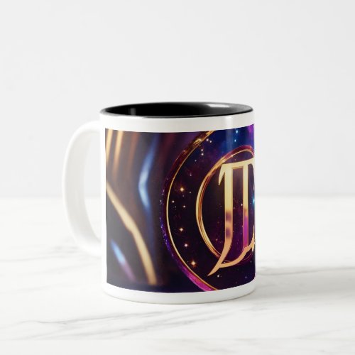 Luminous Letters Abstract Geometric Jessica Two_Tone Coffee Mug