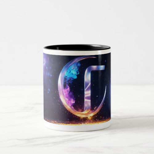 Luminous Letters Abstract Geometric Jessica Two_Tone Coffee Mug