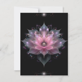 Luminous Lotus Flower - Light Pink Black Floral Postcard