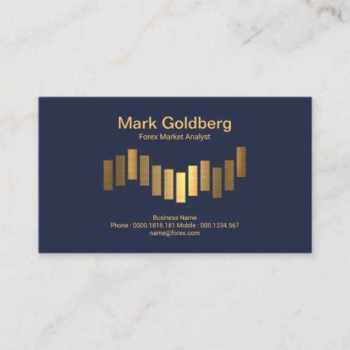 Luminous Luxurious Gold Bar Graph Forex Dealer Business Card