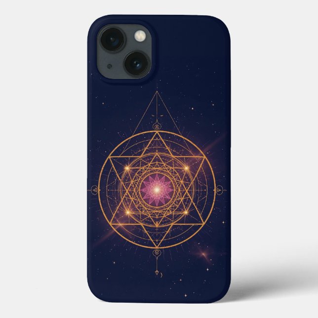 Luminous Mandala of Golden Harmony Case-Mate iPhone Case (Back)