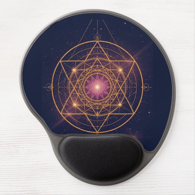 Luminous Mandala of Golden Harmony Gel Mouse Pad (Front)