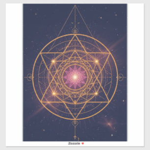 Luminous Mandala of Golden Harmony Sticker