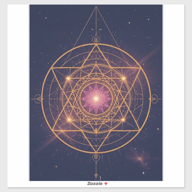 Luminous Mandala of Golden Harmony Sticker (Sheet)