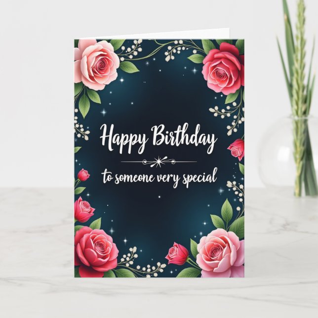 Luminous Midnight Birthday Card (Front)