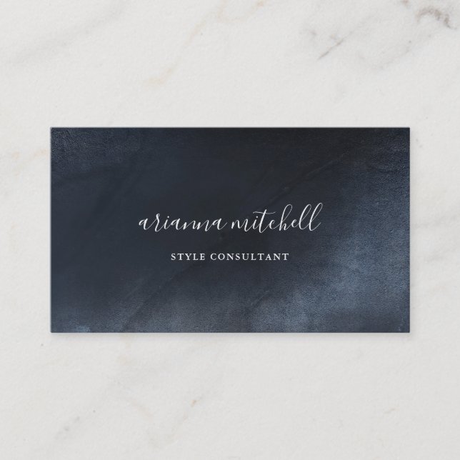 Luminous Midnight Blue | Elegant Minimalist Business Card (Front)