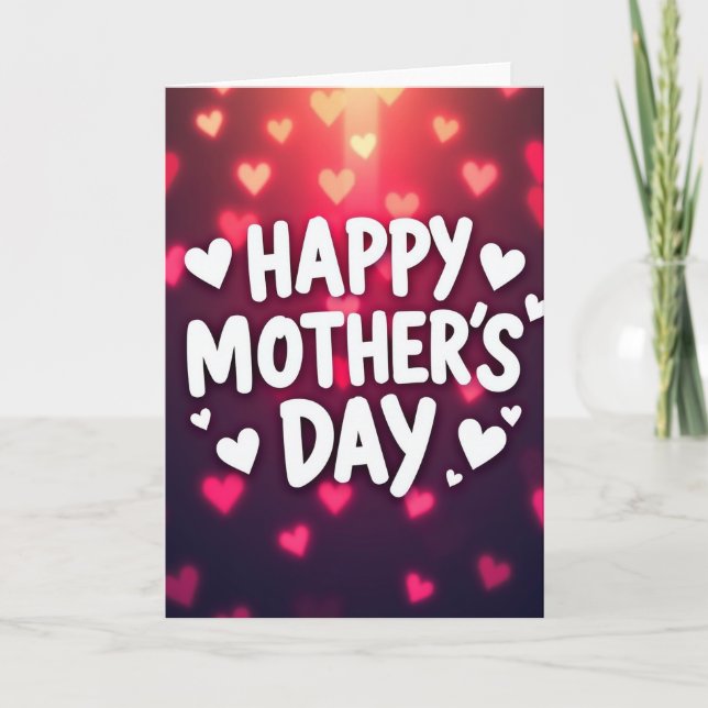 Luminous Mothers Day Hearts Card (Front)
