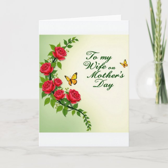Luminous Mothers Day Rose Card (Front)