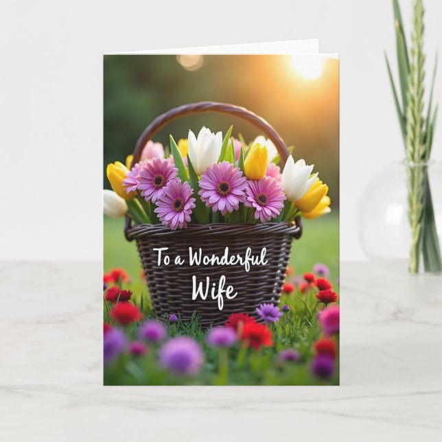 Luminous Mothers Day Tulips Card (Front)