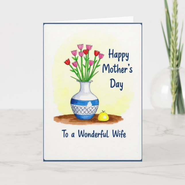 Luminous Mothers Day Vase Card (Front)