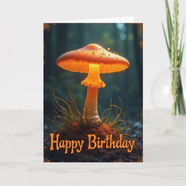 Luminous Mushroom Birthday Card (Front)