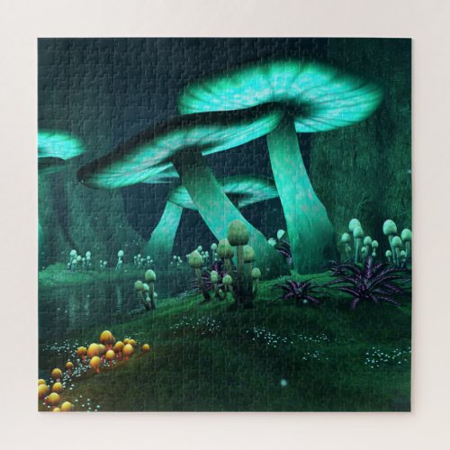 Luminous Mushrooms Square Puzzle