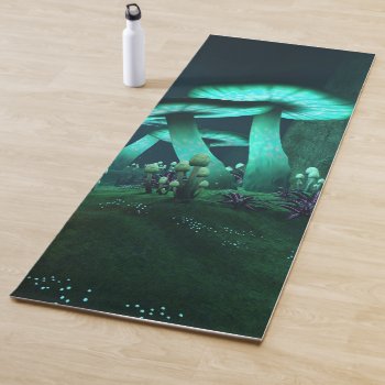 Luminous Mushrooms Yoga Mat by FantasyBlankets at Zazzle