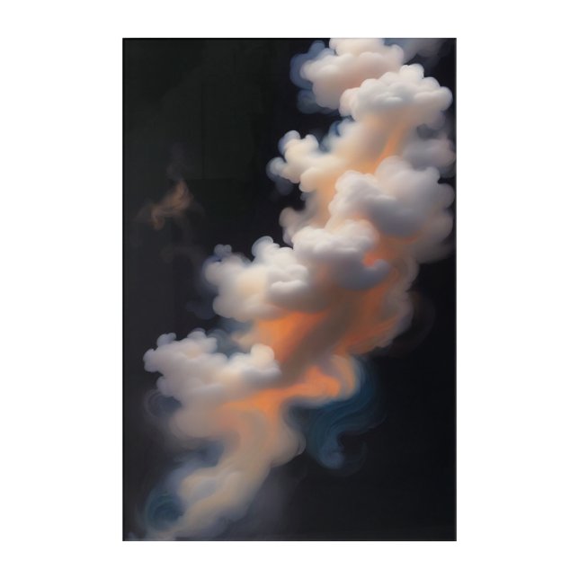 Luminous Mystical Smoke Modern Abstract  Acrylic Print (Front)