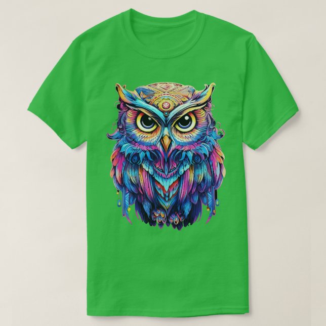 Luminous Nocturne Holographic Owl Splendor 2 T-Shirt (Design Front)
