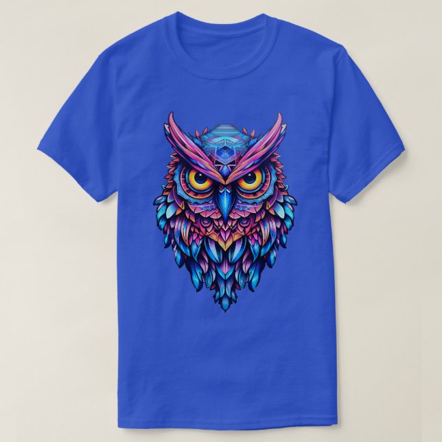 Luminous Nocturne Holographic Owl Splendor 3 T-Shirt (Design Front)